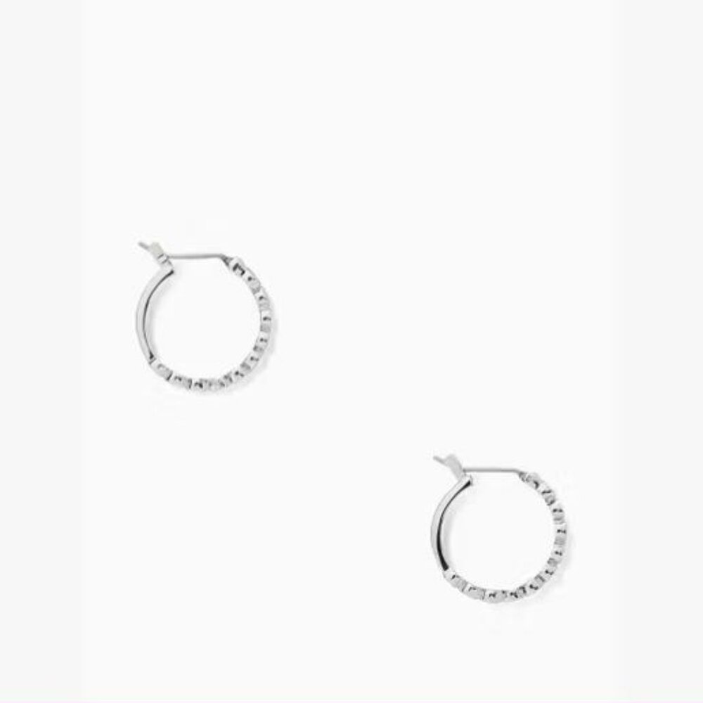 kate spade Silver Hoop Earrings Full Circle Huggies - Picture 2 of 6